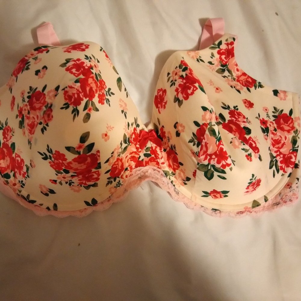 Floral print bra